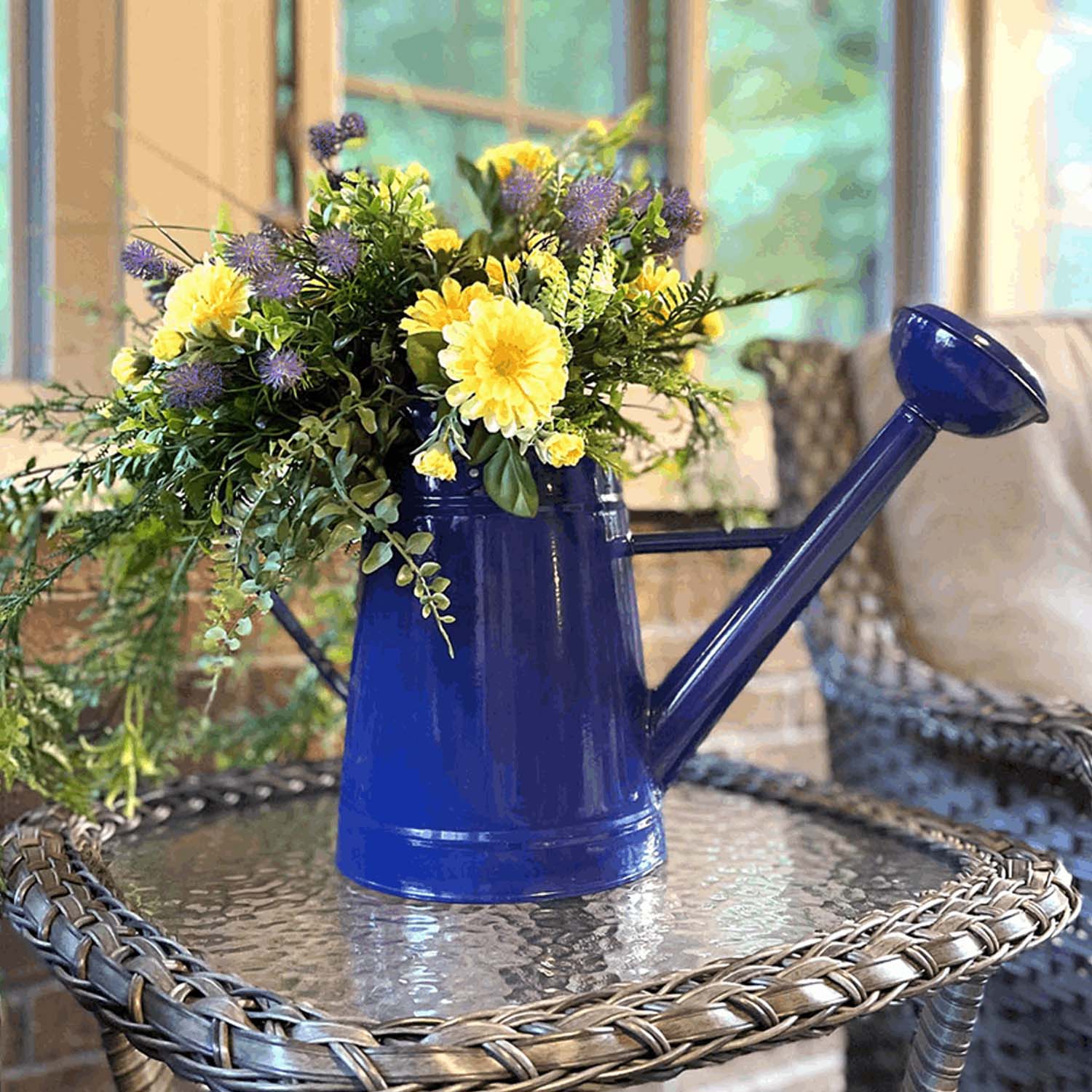 Blue Metal Watering Can - 2.1gal - Image 2