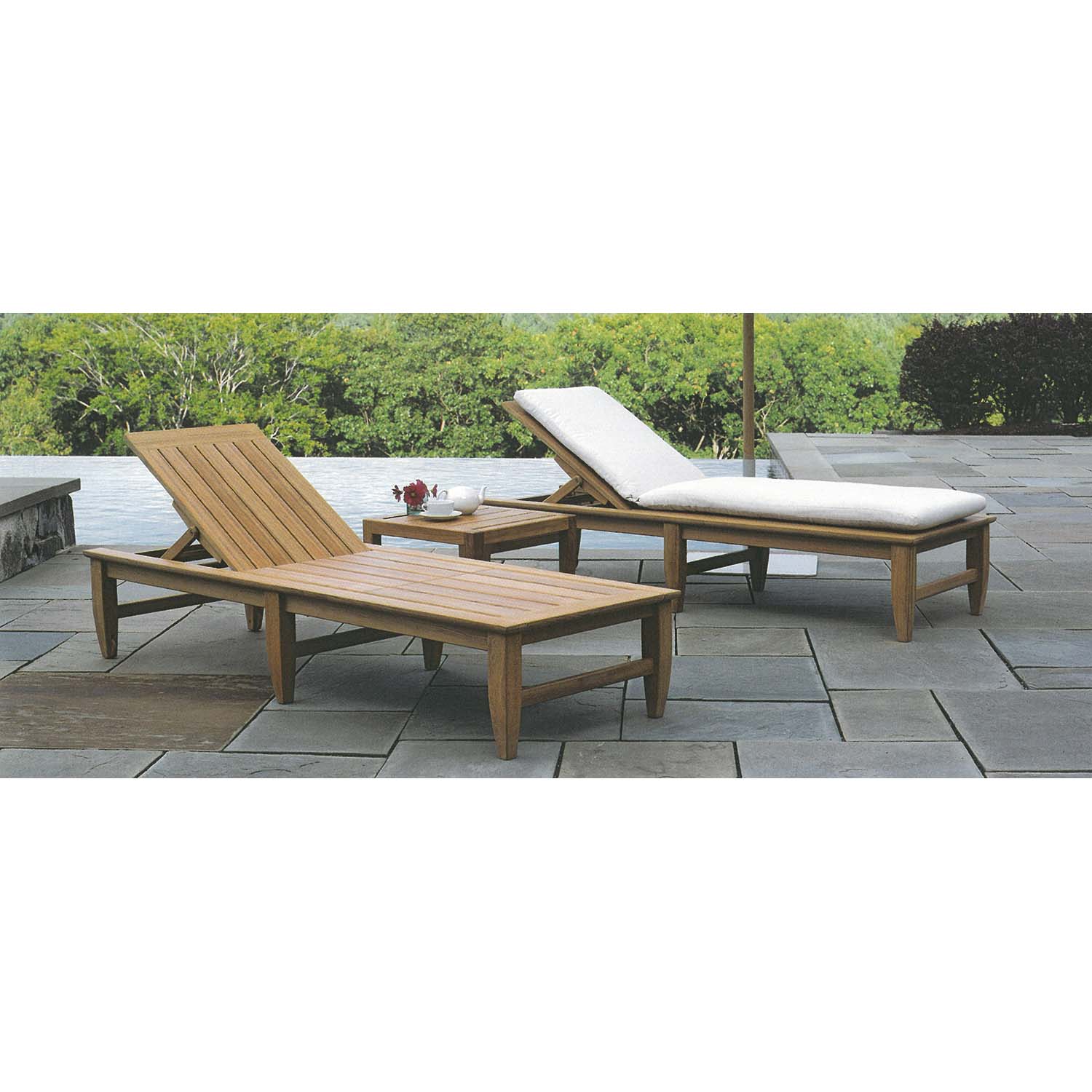 Amalfi Poolside Chaise Lounge with Wheels Cushionless - Image 2