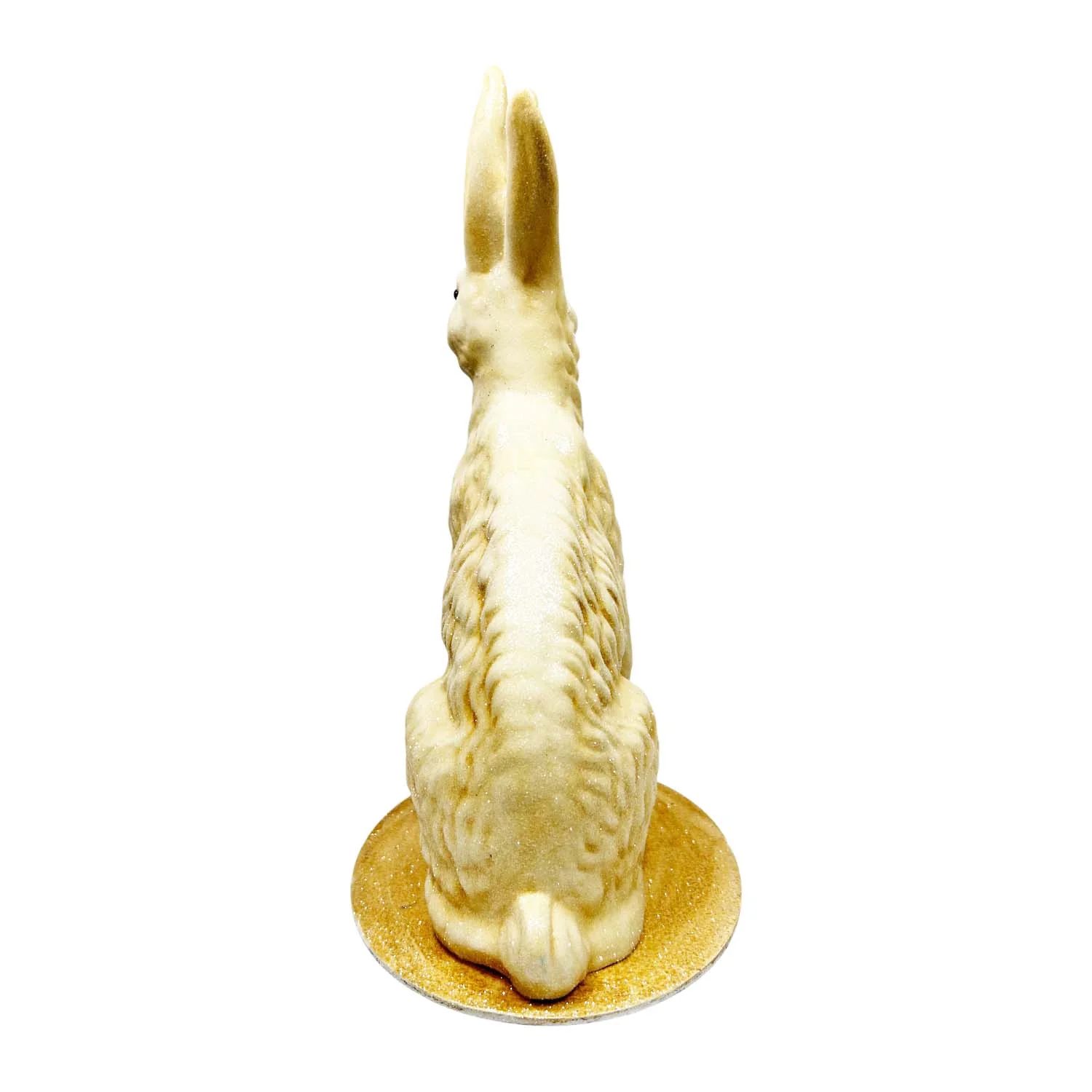 Cream Rabbit with Basket of Flowers Figure - 14" Tall - Image 3
