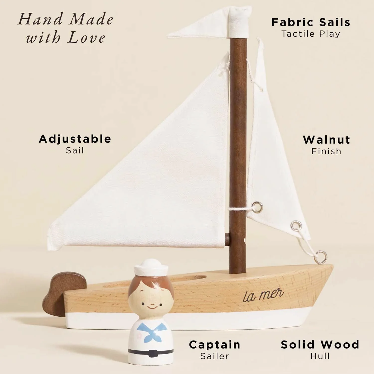 Wooden Sailing Boat & Captain - Image 2