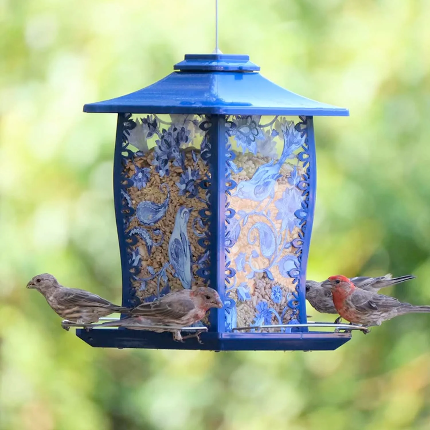 Blue Metal Gazebo Bird Feeder - Image 2