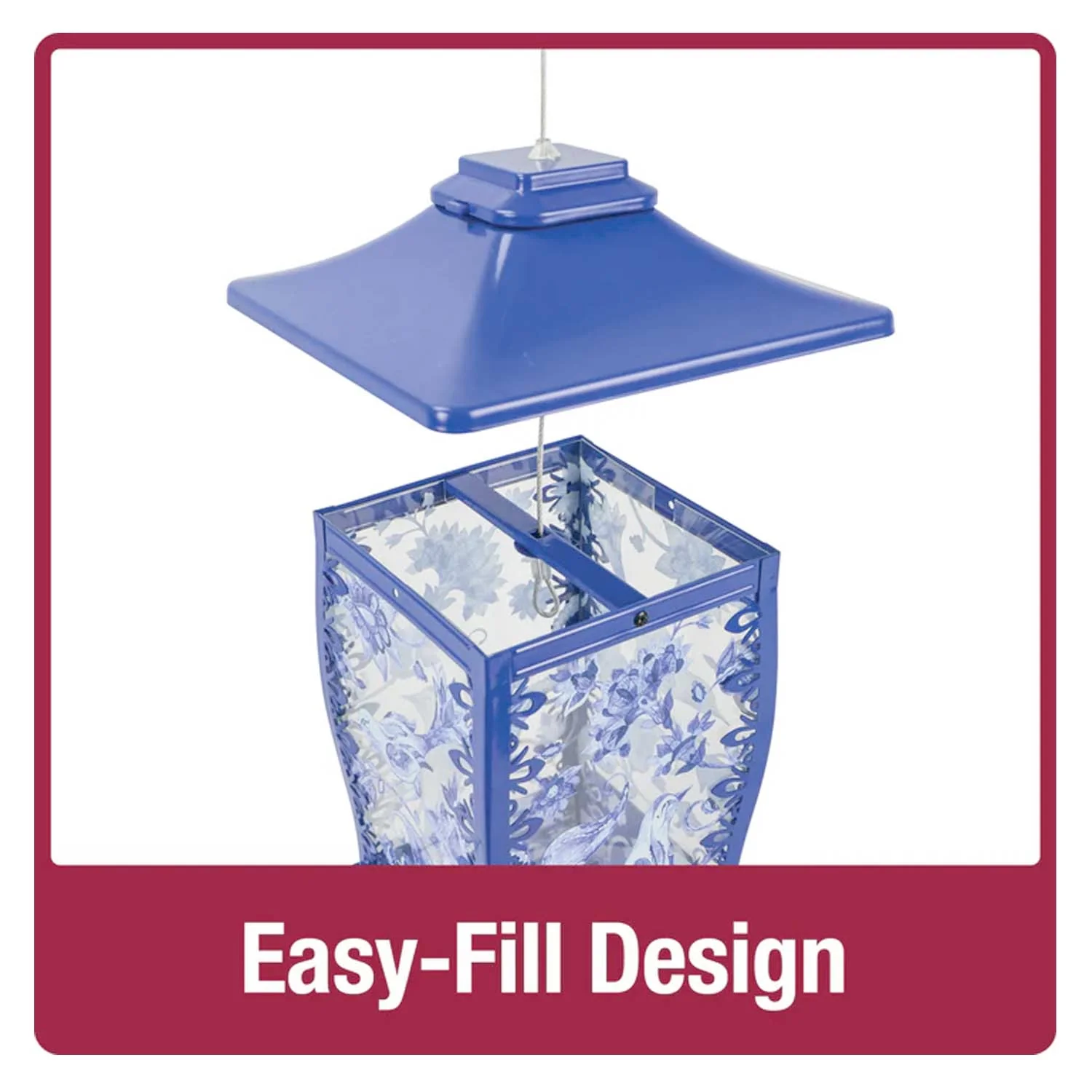 Blue Metal Gazebo Bird Feeder - Image 3