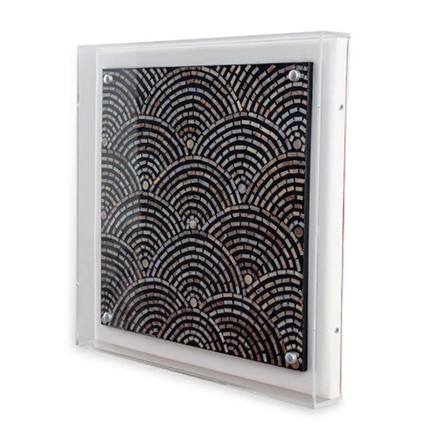 Mosaic Black Wave Panel - 20"x20" - Image 2