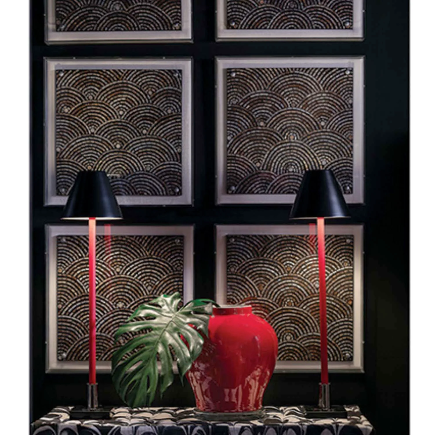 Mosaic Black Wave Panel - 20"x20" - Image 3