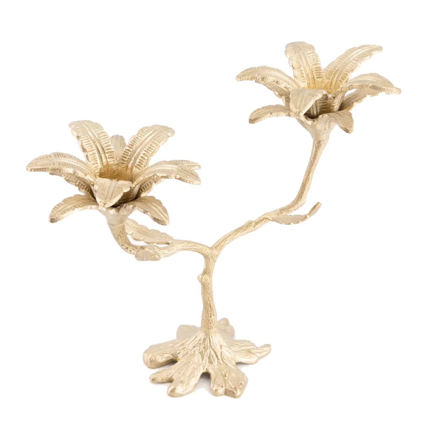 Brass Palm Candle Holder - 10.5" Tall