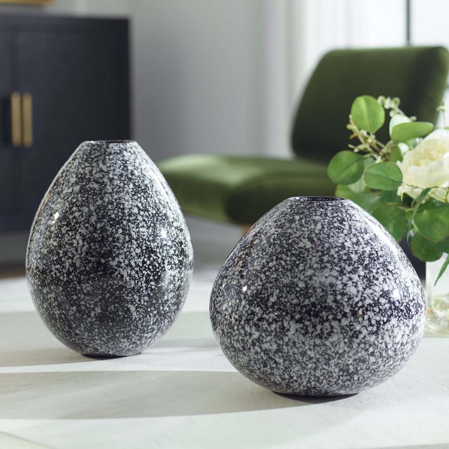 Cosmic Black White Vase - Medium - Image 2