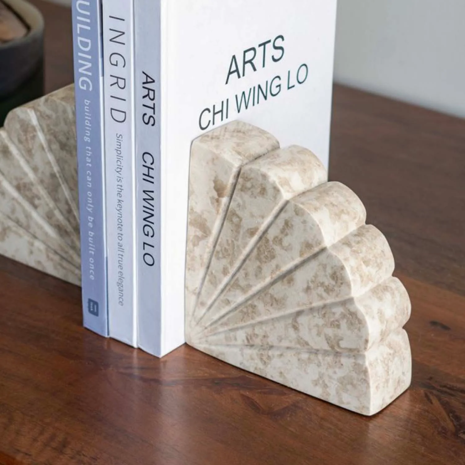 Scalloped Marble Bookend - 12" Tall - Image 2