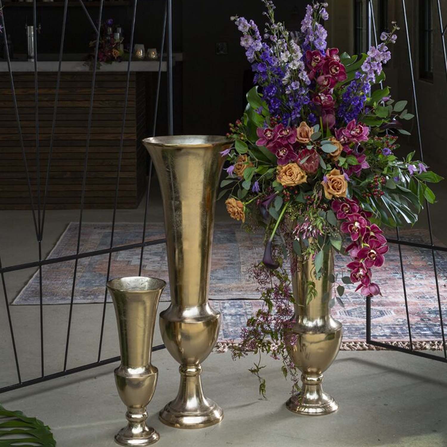 Gold Riela Vase - 39" Tall - Image 2
