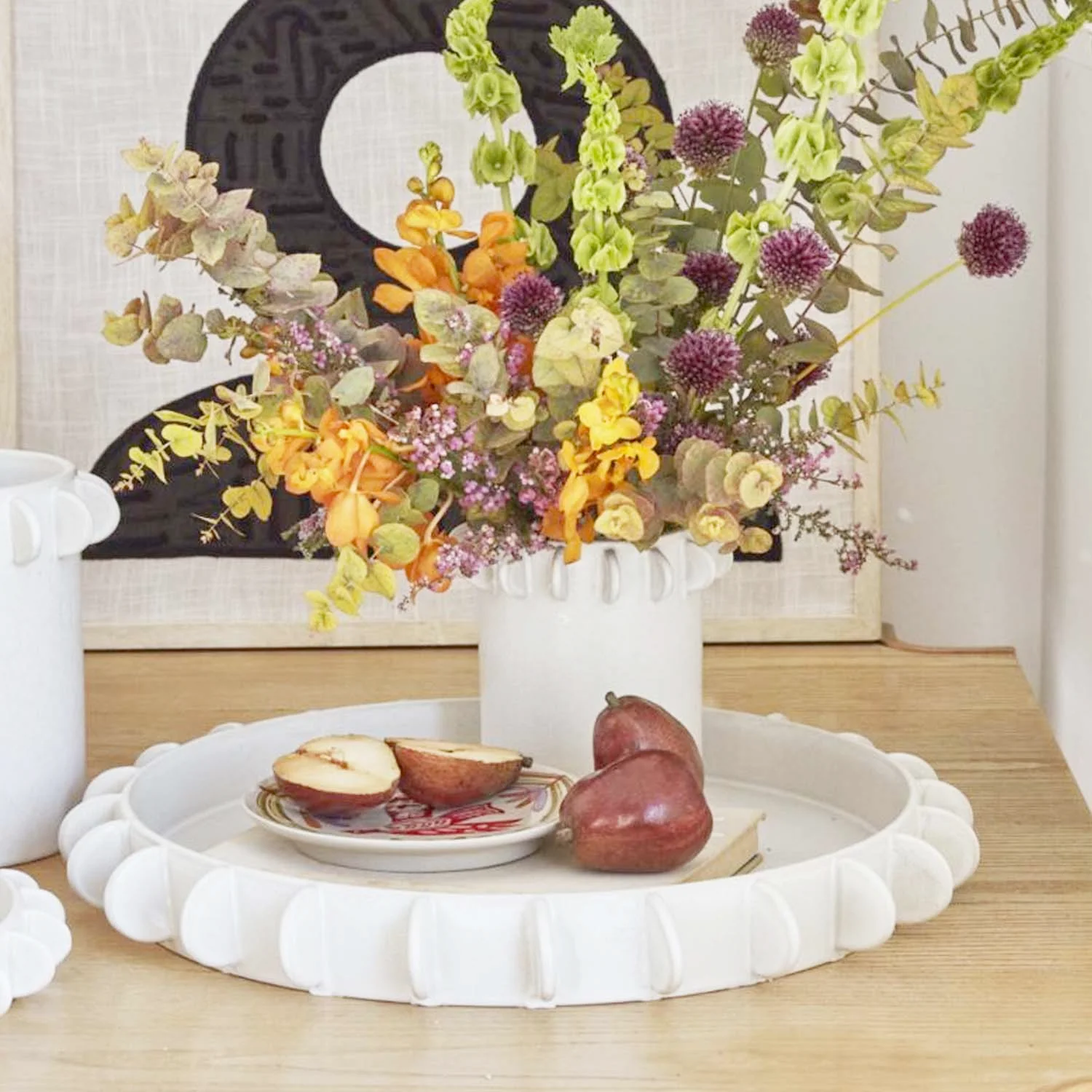 White Reverie Tray - 22" Dia - Image 2