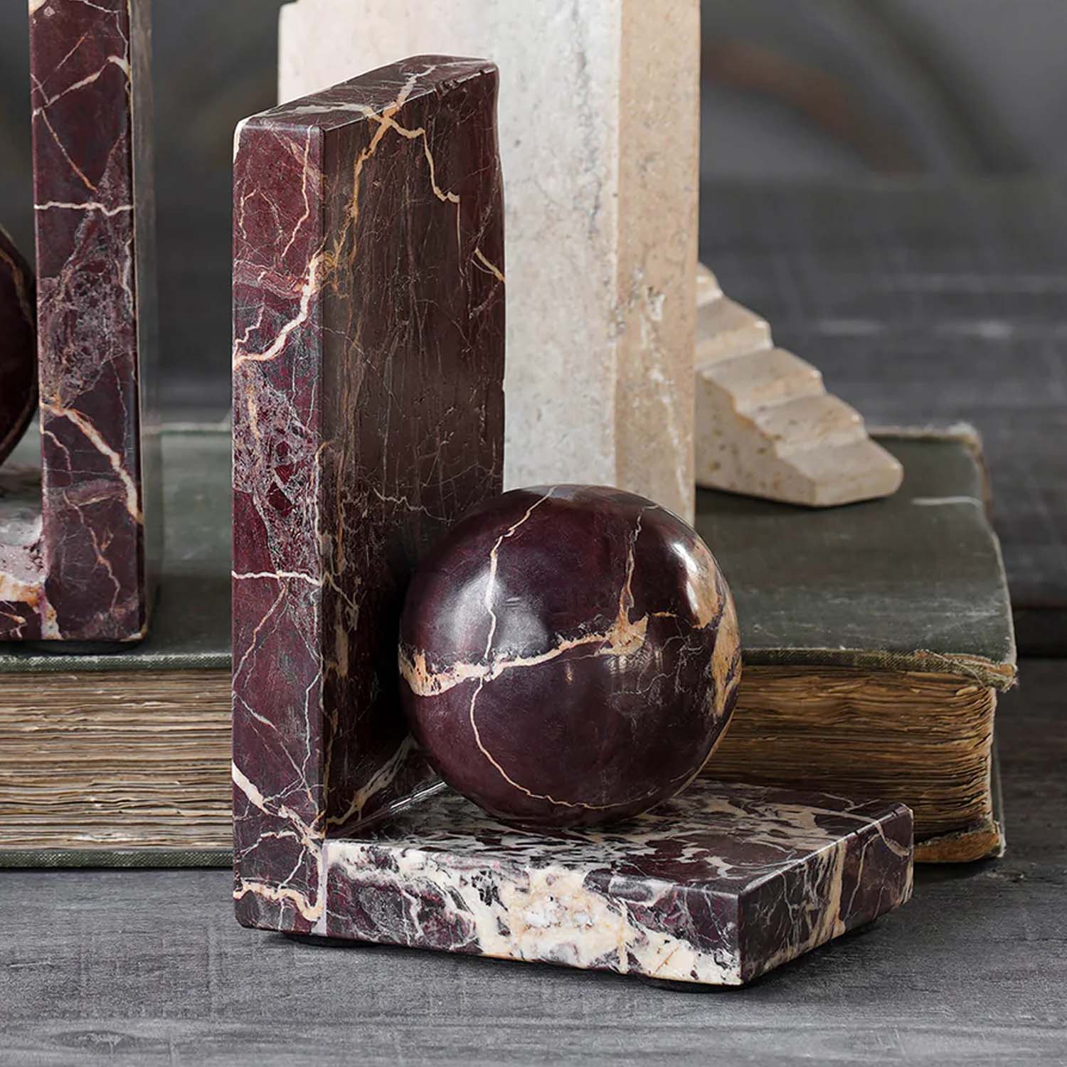 Rosso Levanto Sphere Bookend - Image 2