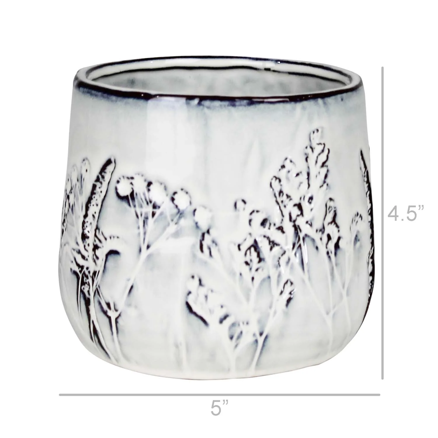 White Wildflower Cachepot - 4" - Image 2