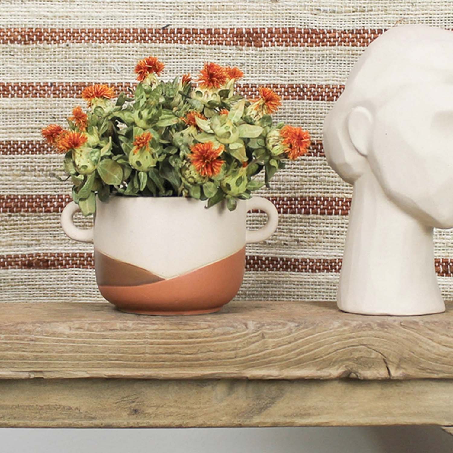 Tan Dip Cachepot with Handles - Image 2