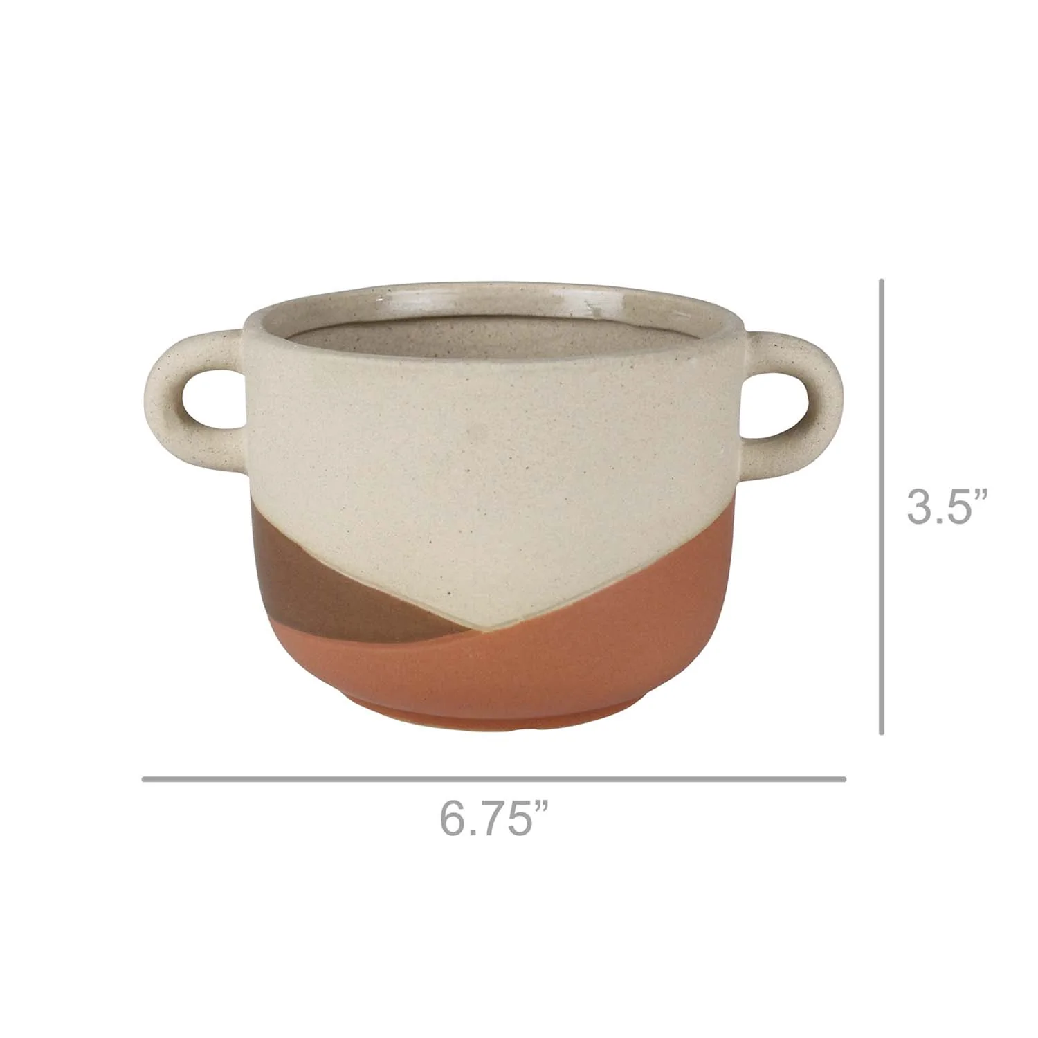 Tan Dip Cachepot with Handles - Image 3