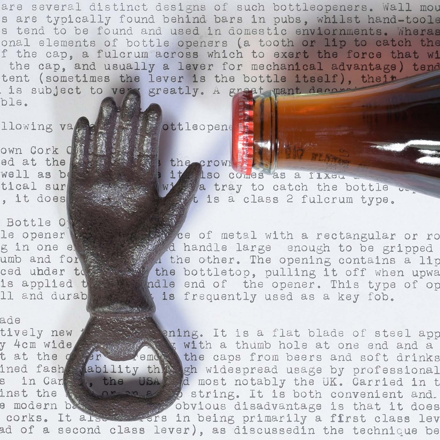 Iron Brown Hand Bottle Opener - Image 2
