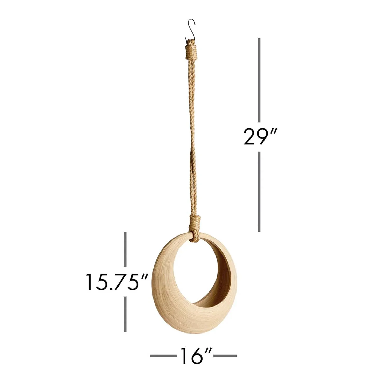 Jayla Bamboo Hanging Basket - Small - Image 2
