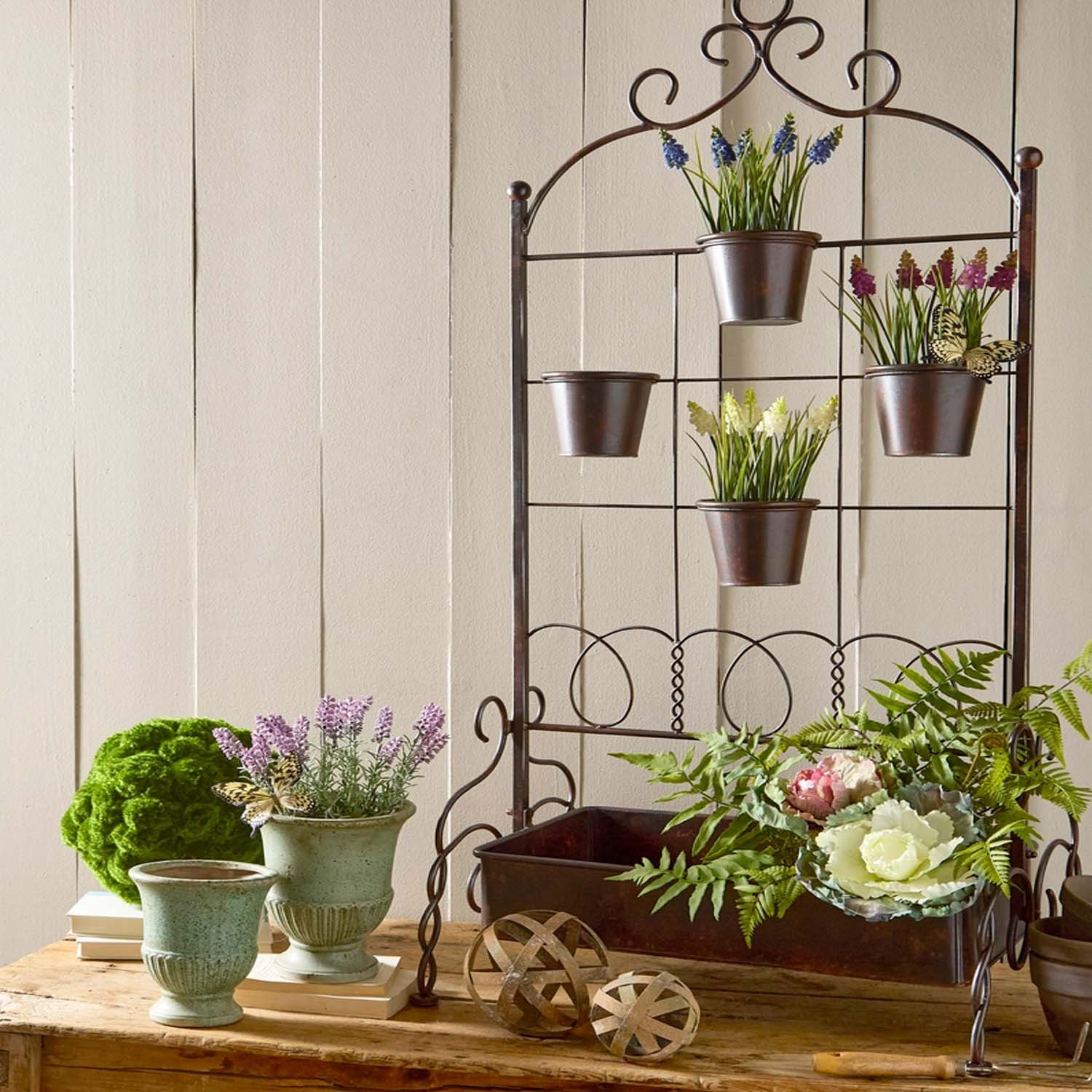 Distressed Planter Shelf - 56" Tall - Image 2