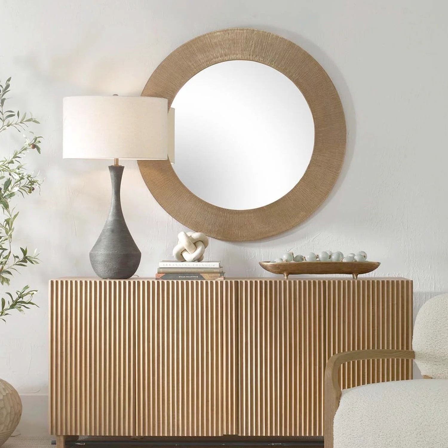 Tano Gold Round Mirror - Image 2