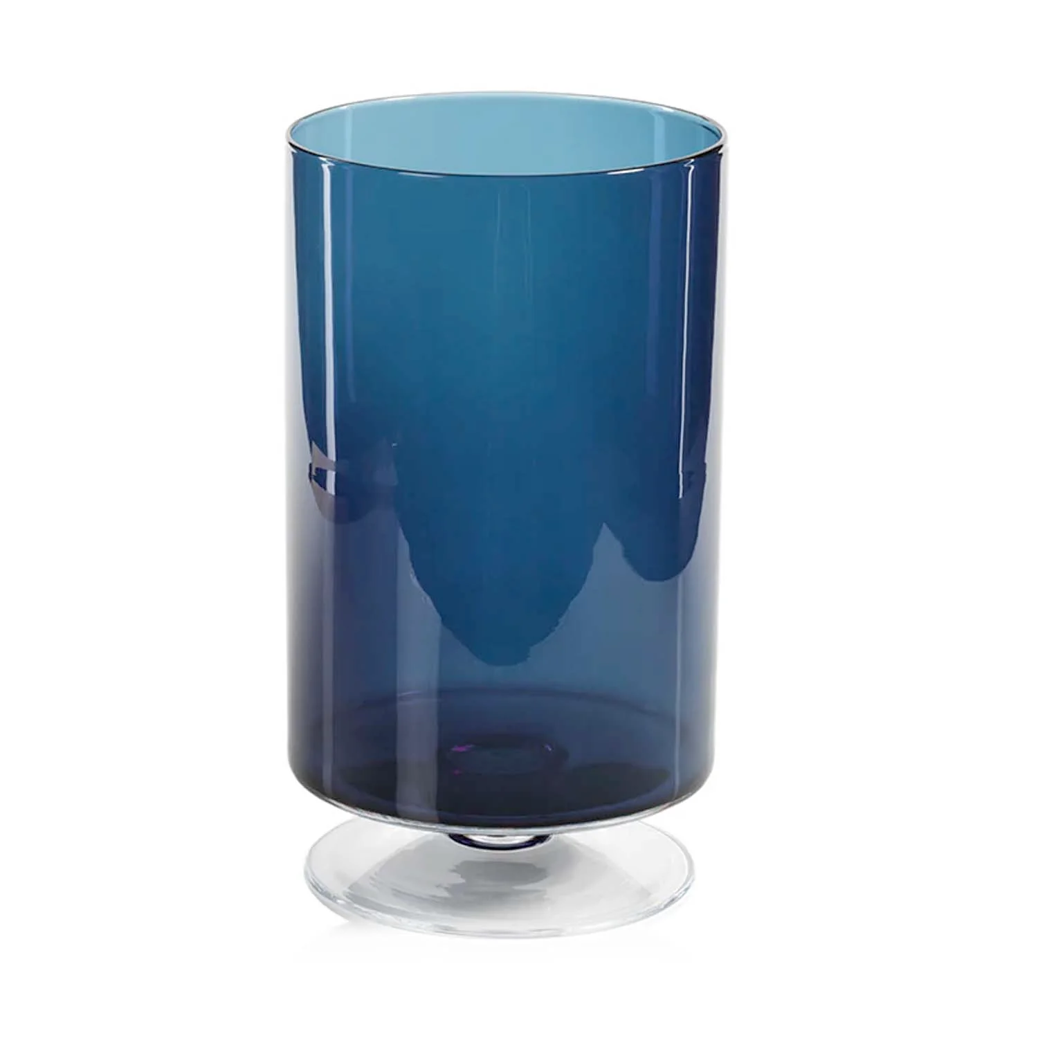 Blue Algave Vase with Base - Large