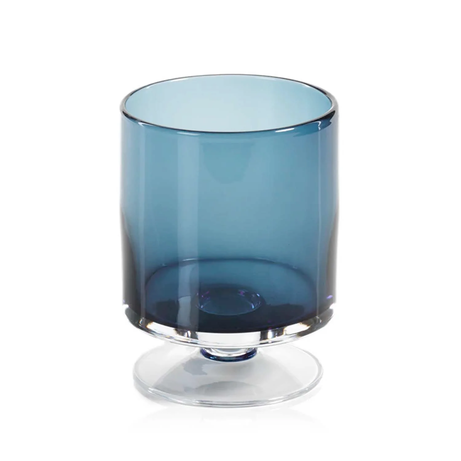 Blue Algave Vase with Base - Small