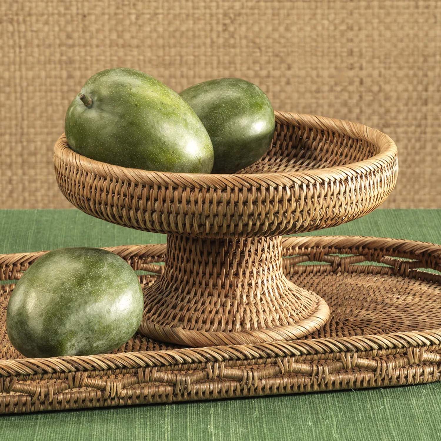 Weave Rattan Footed Bowl - Image 2