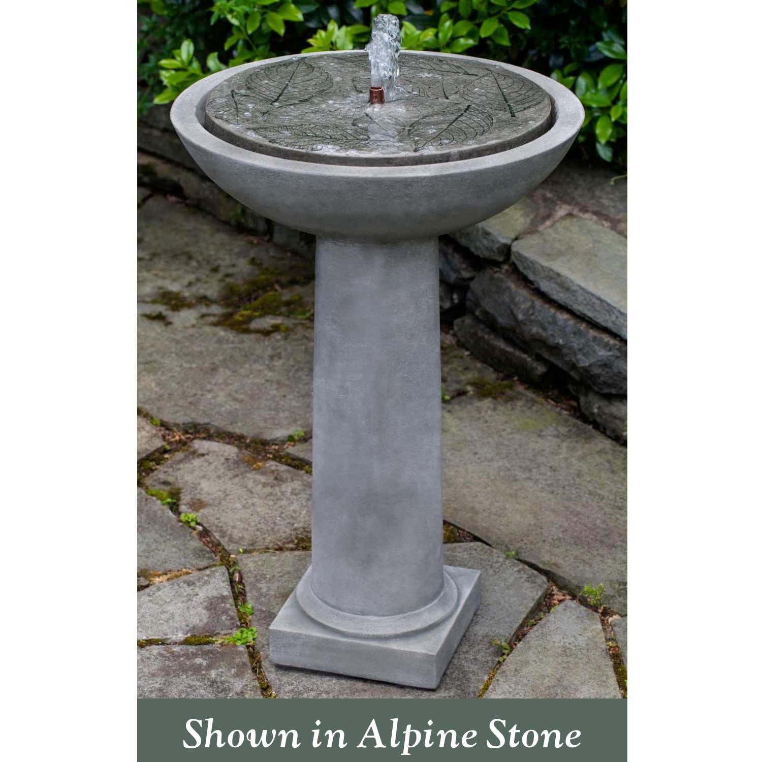 Hydrangea Leaves Birdbath Fountain