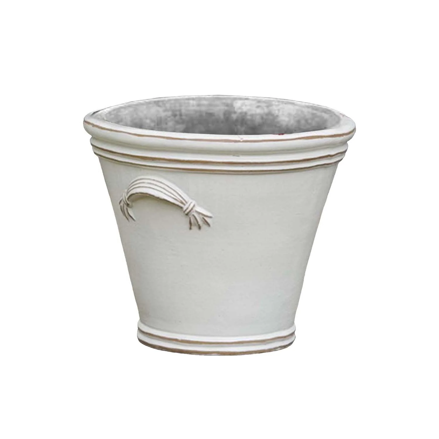 White Fluted Handle Planter - Image 3
